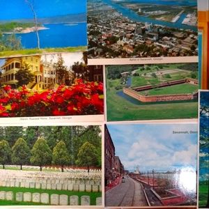 A lot of eight Vintage Postcards and ephemera from Georgia